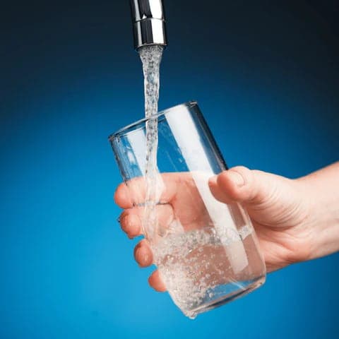 Clear water in a glass