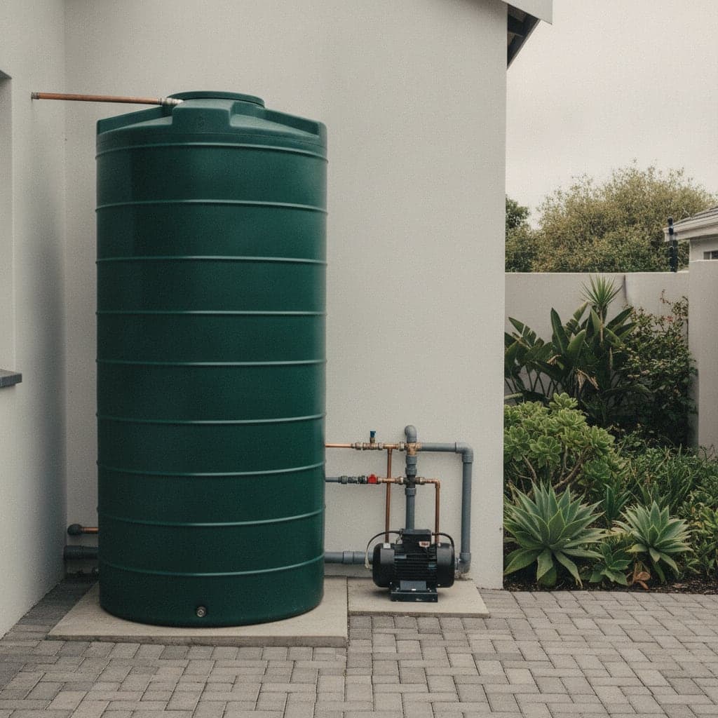 Backup water tank with booster pump