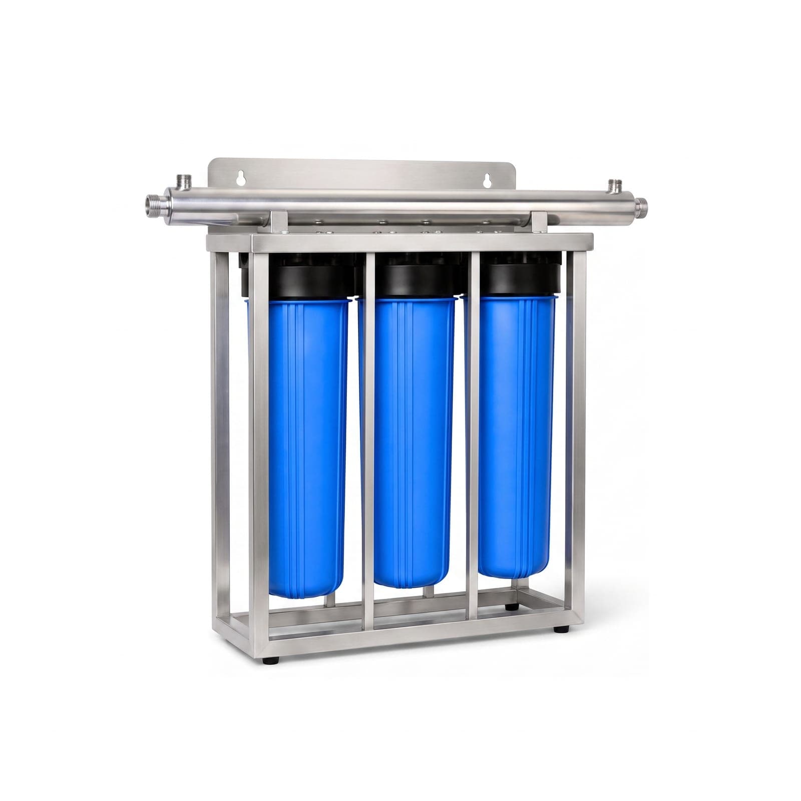 AquaGuard three-stage unit with the 55 watt stainless steel UV steriliser mounted alongside