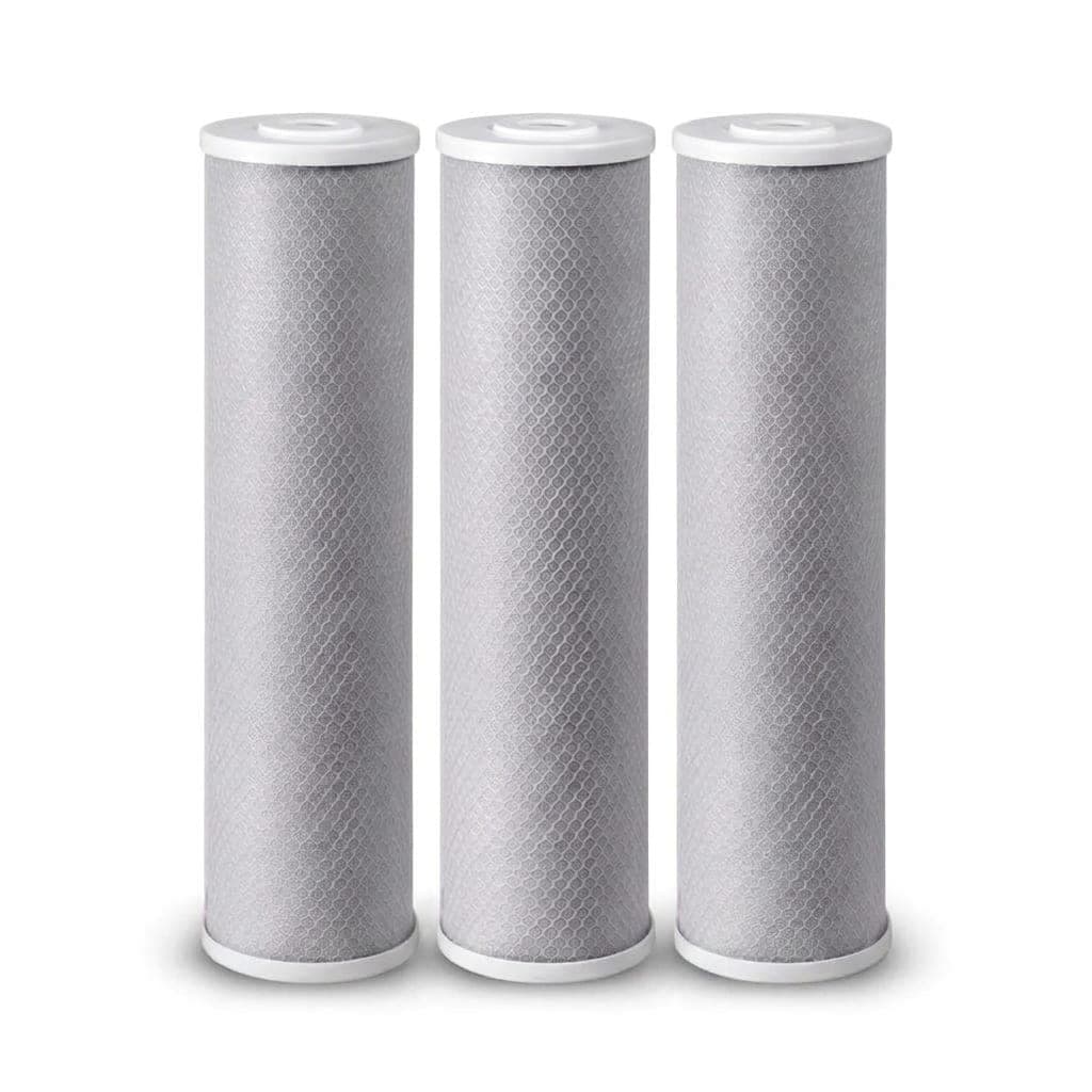 Three 20 inch Big Blue carbon block cartridges