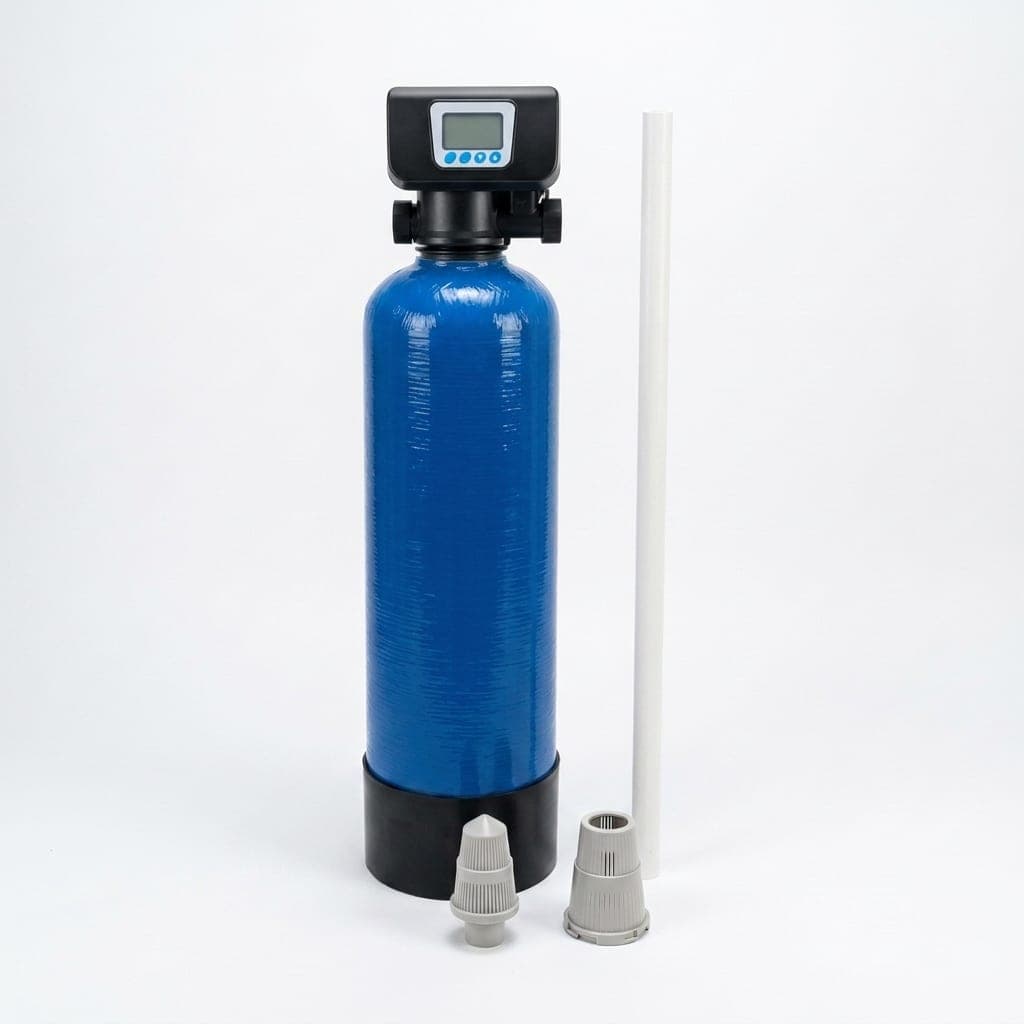 Vessel and valve kit: 75 litre vessel with the automatic valve fitted, riser and distributors beside it