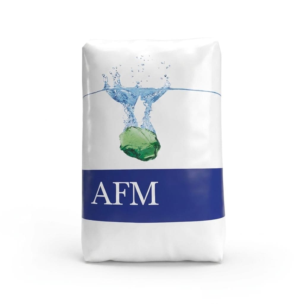 A 25 kg bag of AFM filter media